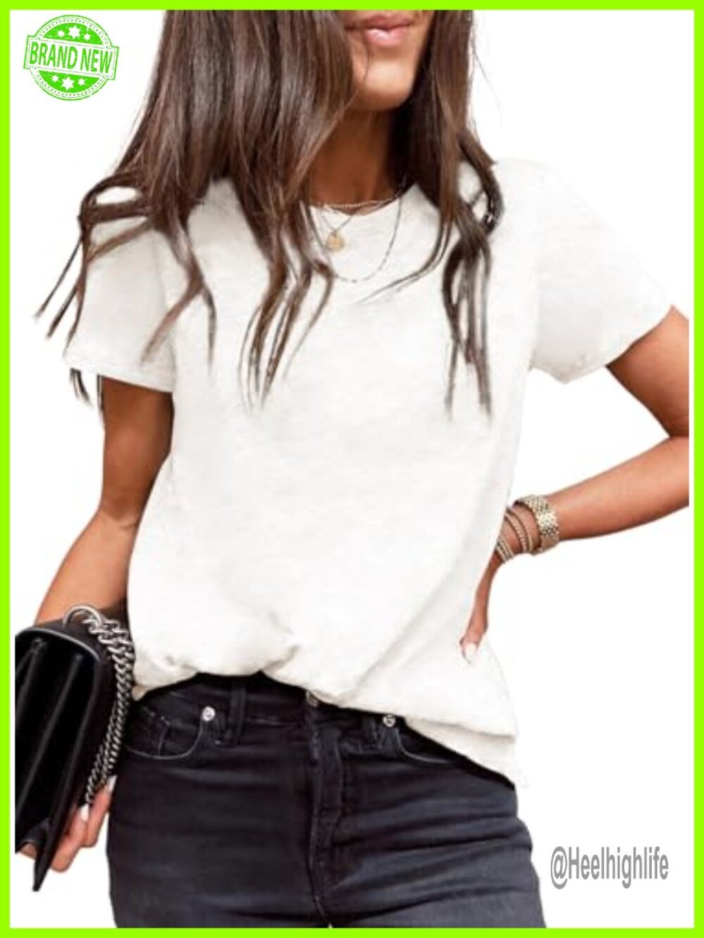Womens Casual Loose Fit Short Sleeve Crew Neck T Shirt Top